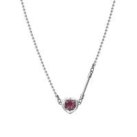 Stainless Steel Jewelry Necklace, 314 Stainless Steel, with 2.36inch extender chain, Heart, ball chain & micro pave cubic zirconia & for woman, nickel, lead & cadmium free, Length:Approx 14.1 Inch, Sold By PC