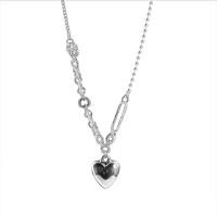 Tibetan Style Jewelry Necklace, with 1.96inch extender chain, Heart, platinum color plated, fashion jewelry & for woman, nickel, lead & cadmium free, Length:Approx 18.5 Inch, Sold By PC