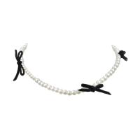Plastic Pearl Necklace, with Velour, with 2.36inch extender chain, fashion jewelry & for woman, Length:Approx 12.2 Inch, Sold By PC