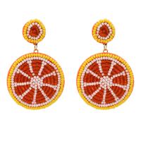 Seedbead Drop Earring, Fruit, fashion jewelry & for woman, nickel, lead & cadmium free, 63x42mm, Sold By Pair