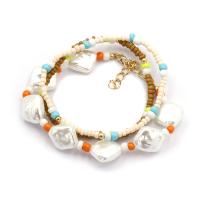 Zinc Alloy Bracelet with Seedbead & Plastic Pearl three pieces & fashion jewelry & for woman nickel lead & cadmium free Length Approx 7.3 cm Sold By Set
