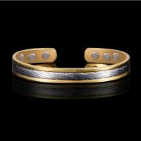 Brass Cuff Bangle with Magnet plated for woman golden 8mm Length 17 cm Sold By PC
