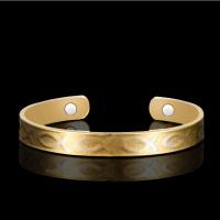 Brass Cuff Bangle with Magnet plated for woman golden 8mm Length 17 cm Sold By PC