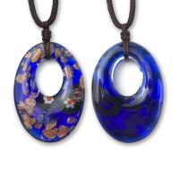 Inner Flower Lampwork Pendants, more colors for choice, 47x39mm, Sold By PC