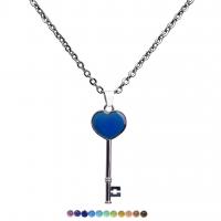 Stainless Steel Jewelry Necklace 304 Stainless Steel with Zinc Alloy plated oval chain & for woman & change their color according to the temperature mixed colors Length 60 cm Sold By PC