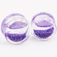 Piercing Tunnel, Acrylic, with fluorescent powder, Unisex, purple, Sold By PC