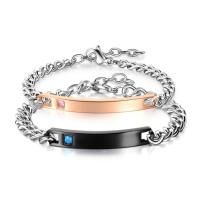 Titanium Steel Bracelet & Bangle, plated, for woman & with rhinestone, more colors for choice, Sold By PC