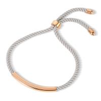 Titanium Steel Bracelet & Bangle, with Polyester Cord, Vacuum Plating, Unisex, more colors for choice, Length:19-21 cm, Sold By PC