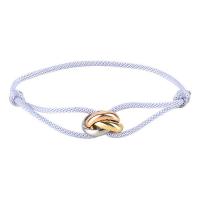 Polyester Cord Bracelet, with 304 Stainless Steel, for woman, mixed colors, Length:20 cm, Sold By PC