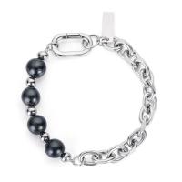 Titanium Steel Bracelet & Bangle with Freshwater Pearl Unisex Sold By PC