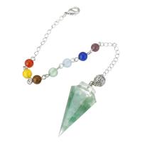 Brass Pendulum, with Green Aventurine, fashion jewelry & for woman, multi-colored, 19x41mm, Length:9.5 Inch, 5PCs/Lot, Sold By Lot