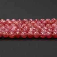 Perle, rund, poliert, DIY, rot, 8mm, verkauft per 15 ZollInch Strang