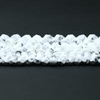 Magnesit Perle, Unregelmäßige, Star Cut Faceted & DIY & verschiedene Größen vorhanden, weiß, verkauft per ca. 15 ZollInch Strang