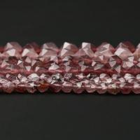 Natural Quartz Jewelry Beads, Strawberry Quartz, irregular, polished, Star Cut Faceted & DIY & different size for choice, Sold Per Approx 15 Inch Strand