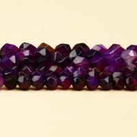 Natürliche violette Achat Perlen, Violetter Achat, Unregelmäßige, poliert, Star Cut Faceted & DIY & verschiedene Größen vorhanden, violett, verkauft per ca. 15 ZollInch Strang