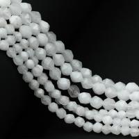 White Chalcedony Beads, irregular, polished, Star Cut Faceted & DIY & different size for choice, green, Sold Per Approx 15 Inch Strand