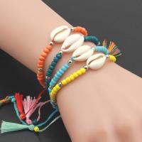 Shell Jewelry Bracelet, Seedbead, with Shell, Unisex, more colors for choice, 2-20mm, Length:Approx 7.09 Inch, Sold By PC