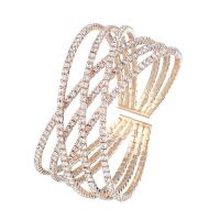 Rhinestone Cuff Bangle with Brass plated for woman 32mm Inner Approx 55mm Sold By PC