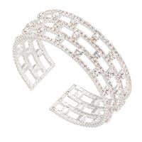 Rhinestone Cuff Bangle with Brass plated for woman 20mm Inner Approx 55mm Sold By PC