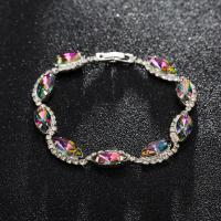 Rhinestone Bracelet with Zinc Alloy plated radiation protection & for woman & faceted 10mm Length Approx 7.87 Inch Sold By PC