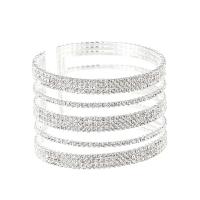 Rhinestone Cuff Bangle with Brass plated for woman 43mm Inner Approx 55mm Sold By PC