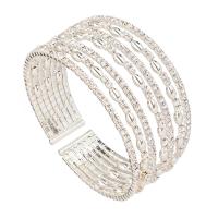 Rhinestone Cuff Bangle with Brass for woman plated Inner Approx 55mm Sold By PC