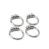 Titanium Čelik Finger Ring, srebrne boje pozlaćen, bez spolne razlike & različite veličine za izbor, srebro, 5.60mm, Prodano By PC