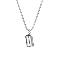 Titanium Steel Sweater Necklace with 1.97 extender chain Cola silver color plated Unisex silver color Length 24.41 Inch Sold By PC