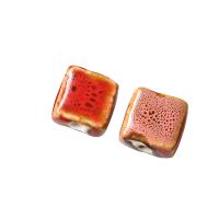 Porcelain Jewelry Beads,  Square, hand drawing, DIY, more colors for choice, 15x16mm, Sold By PC