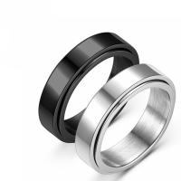Couple Finger Rings, Titanium Steel, plated, Unisex & different size for choice, more colors for choice, 6mm, Sold By PC