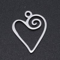 Stainless Steel Heart Pendants, 201 Stainless Steel, Vacuum Ion Plating, fashion jewelry & polished & DIY & Unisex, more colors for choice, 17x13.50mm, 5PCs/Bag, Sold By Bag