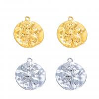 Stainless Steel Pendants, 304 Stainless Steel, Vacuum Ion Plating, fashion jewelry & Unisex & with flower pattern, more colors for choice, 18x21mm, 3PCs/Bag, Sold By Bag