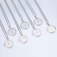 Stainless Steel Pendants, 304 Stainless Steel, Round, fashion jewelry & Unisex & different designs for choice, original color, 30*40mm,3mm, Length:Approx 23.62 Inch, Sold By PC