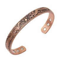 Copper Cuff Bangle with Magnetite & fashion jewelry & Unisex nickel lead & cadmium free 9.50mm Length Approx 6.89 Inch Sold By PC