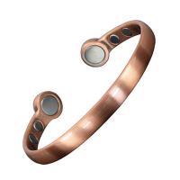 Cuivre bracelet manchette, avec Magnetite & bijoux de mode & unisexe, protéger l'environnement, sans nickel, plomb et cadmium, 8mm, Longueur:Environ 7.48 pouce, Vendu par PC