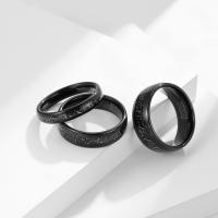 Couple Finger Rings, Tungsten Steel, fashion jewelry & Unisex & different size for choice, black, 4mm,6mm,8mm, Sold By PC