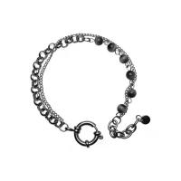 Bijoux bracelet en acier inoxydable, avec pierre gemme en verre, bijoux de mode & unisexe, Longueur:Environ 7 pouce, Vendu par PC
