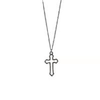 Tibetan Style Jewelry Necklace, Cross, platinum color plated, fashion jewelry & Unisex & hollow, nickel, lead & cadmium free, Length:Approx 23.6 Inch, Sold By PC
