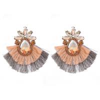 Fashion Fringe Earrings Zinc Alloy with Glass Rhinestone fashion jewelry & for woman nickel lead & cadmium free Sold By Pair