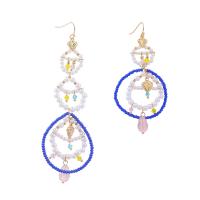 Asymmetric Earrings Zinc Alloy with Seedbead & Plastic Pearl & Acrylic fashion jewelry & for woman nickel lead & cadmium free Sold By Pair