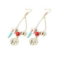 Tibetan Style Drop Earrings, with Shell & Plastic, fashion jewelry & for woman, nickel, lead & cadmium free, 100x25mm, Sold By Pair