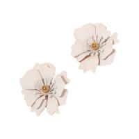 Tibetan Style Stud Earring, Flower, stoving varnish, fashion jewelry & for woman, more colors for choice, nickel, lead & cadmium free, 40x35mm, Sold By Pair