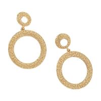 Boucles d'oreilles en alliage de zinc, Placage de couleur d'or, bijoux de mode & pour femme, protéger l'environnement, sans nickel, plomb et cadmium, 60x40mm, Vendu par paire