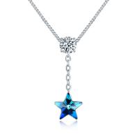 Austrian Crystal Necklace Zinc Alloy with Austrian Crystal plated for woman & with rhinestone mixed colors 5-25mm Length Approx 45 cm Sold By PC