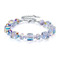 Bracelets de cristal, alliage de zinc, avec Cristal autrichien, pour femme, couleurs mélangées, Longueur 23 cm, Vendu par PC