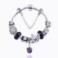 European Bracelet Zinc Alloy with Lampwork for woman & with rhinestone mixed colors Sold By PC
