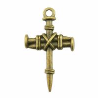 Tibetan Style Cross Pendants, plated, more colors for choice, 34x20mm, Sold By PC