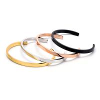 304 Stainless Steel Cuff Bangle, plated, for woman, more colors for choice, 55-65mm, Sold By PC