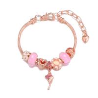 European Bracelet Brass with Resin & Zinc Alloy plated for woman & with rhinestone mixed colors Sold By PC