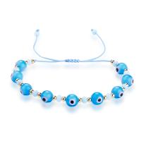 Lampwork Bracelets, with Polyester Cord & 304 Stainless Steel, Unisex, more colors for choice, Length:Approx 21 cm, Sold By PC